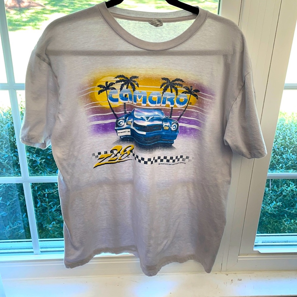 Men’s Grey Camaro Z28 IROC-Z T shirt SZ- Large great gift idea for him vintage